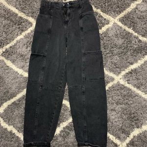 Forever 21 black denim wide leg jeans